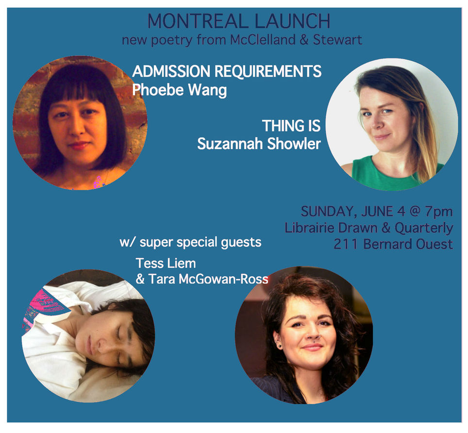 Tonight at 7:00 p.m. - Poetry Launch with Phoebe Wang and Suzannah Showler!