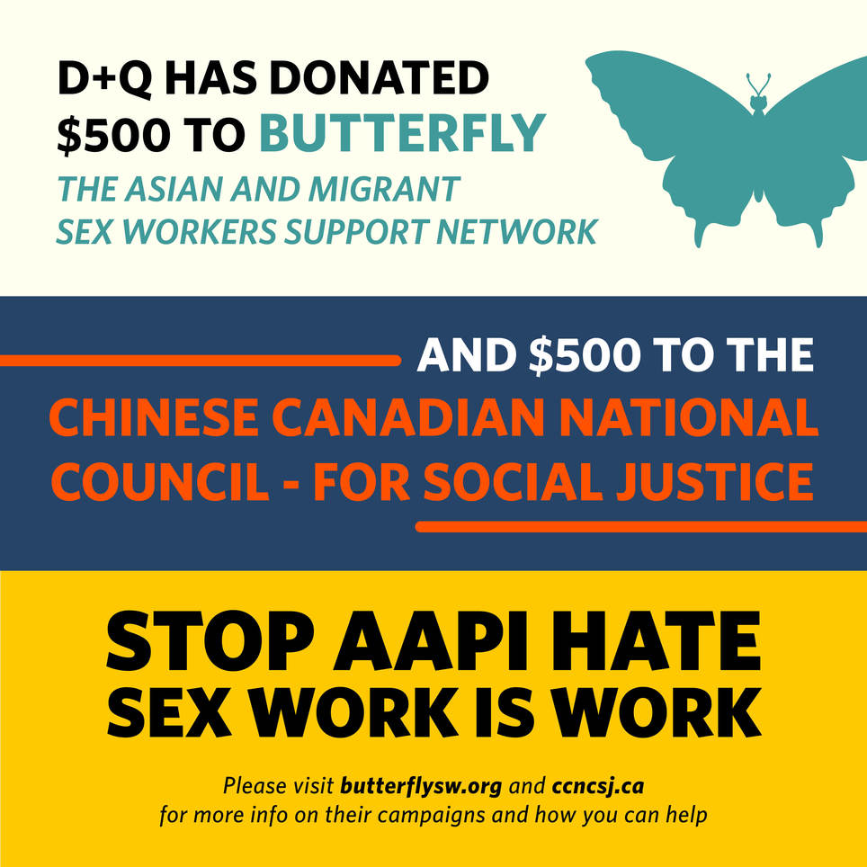 Donation to Butterfly and Chinese Canadian National Council for Social Justice 