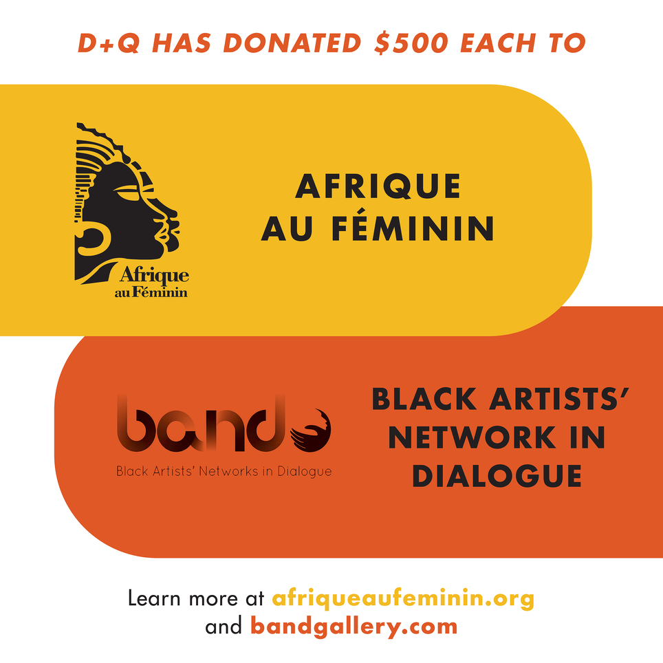 Donation to Afrique au Feminin and Black Artists' Network in Dialogue